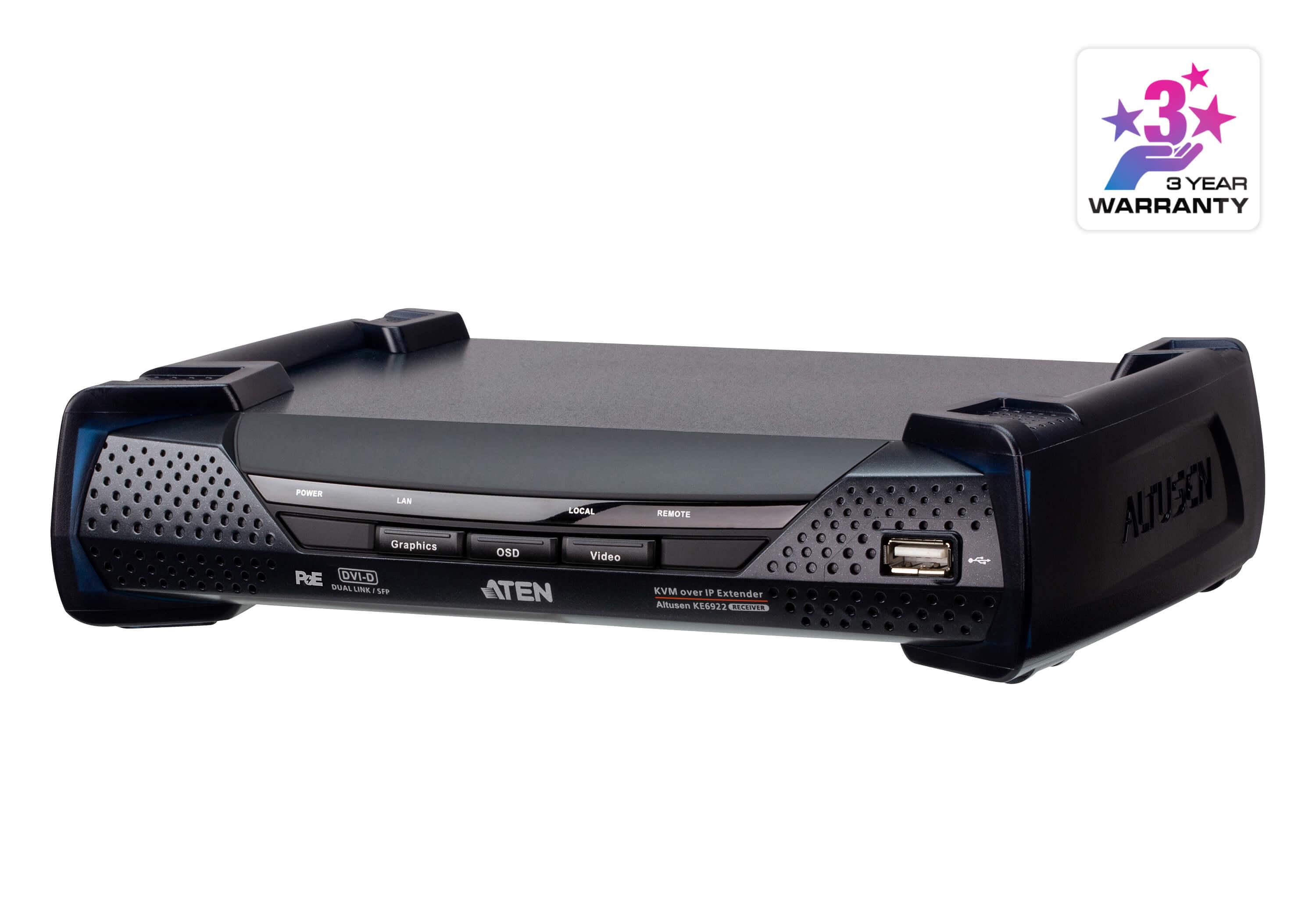 Aten Ricevitore Dual-Link KVM 2K DVI-D over IP con Dual SFP e PoE Premium Product