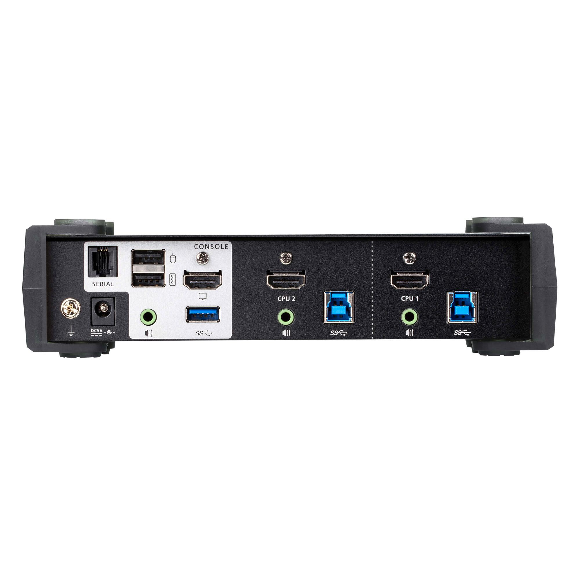 ATEN Switch USB 3.0 4K HDMI KVMPÃ¢â€žÂ¢ a 2 porte con ModalitÃƒÂ  mixer audio