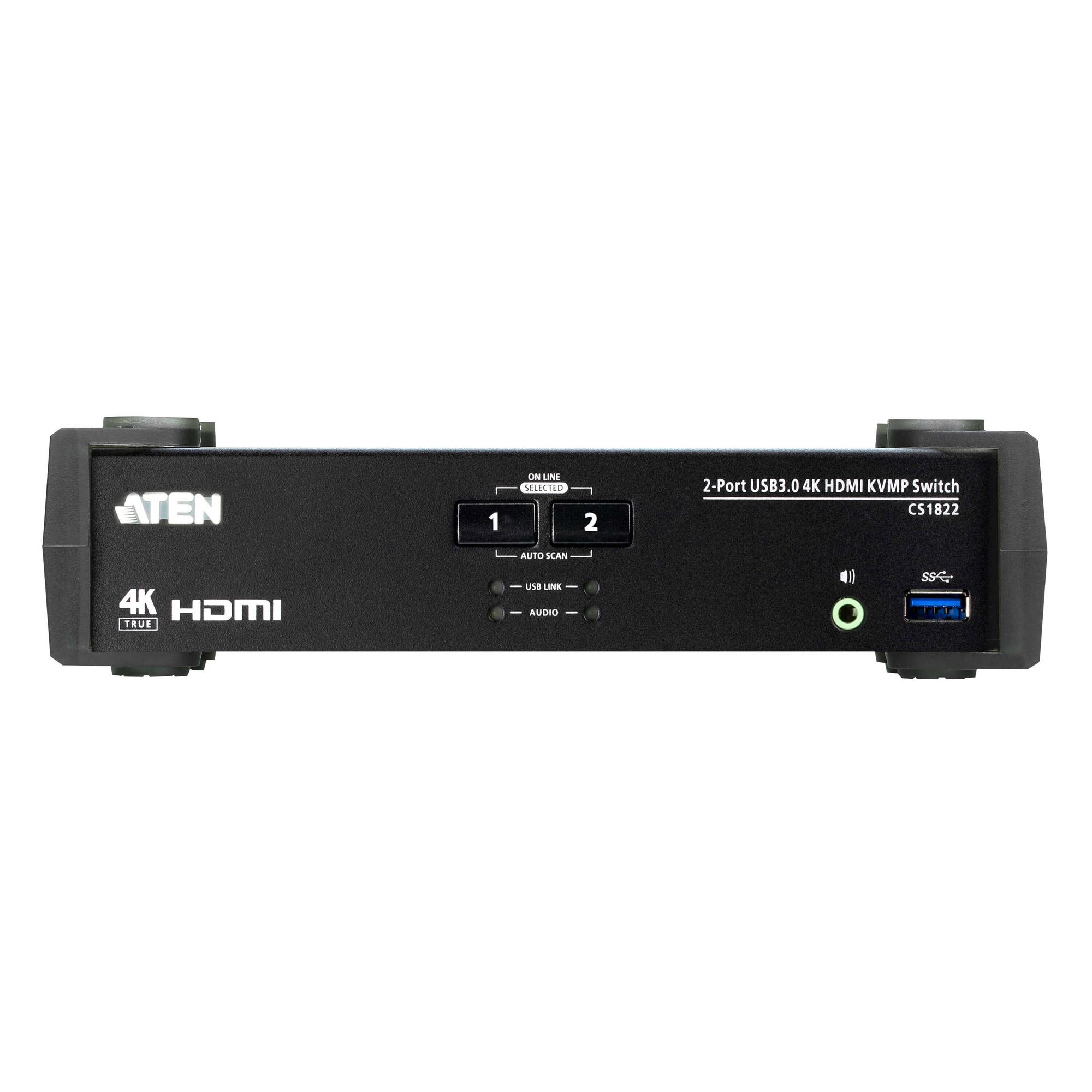ATEN Switch USB 3.0 4K HDMI KVMPÃ¢â€žÂ¢ a 2 porte con ModalitÃƒÂ  mixer audio