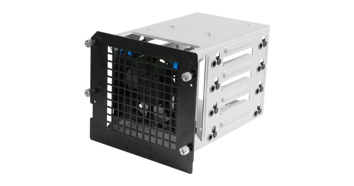 384-10502-2100A0, Full tower, gabbia HDD, metallo, nero, argento, 3,5 pollici, 80 mm