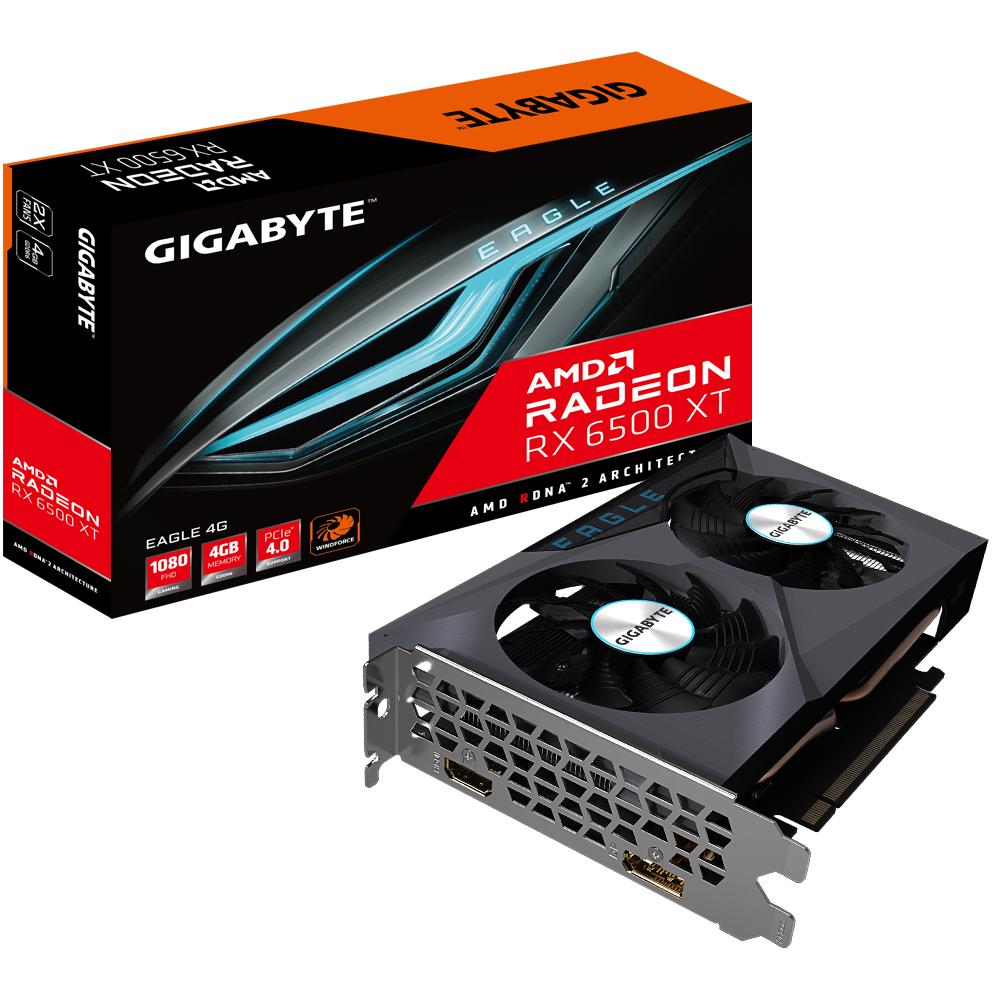 GIGABYTE RX 6500 XT EAGLE 4G - 4GO GDDR6 - 2815MHZ - HDMI - DP