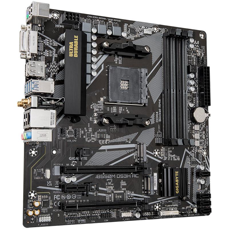 Gigabyte B550M DS3H AC AMD B550 Socket AM4 micro ATX