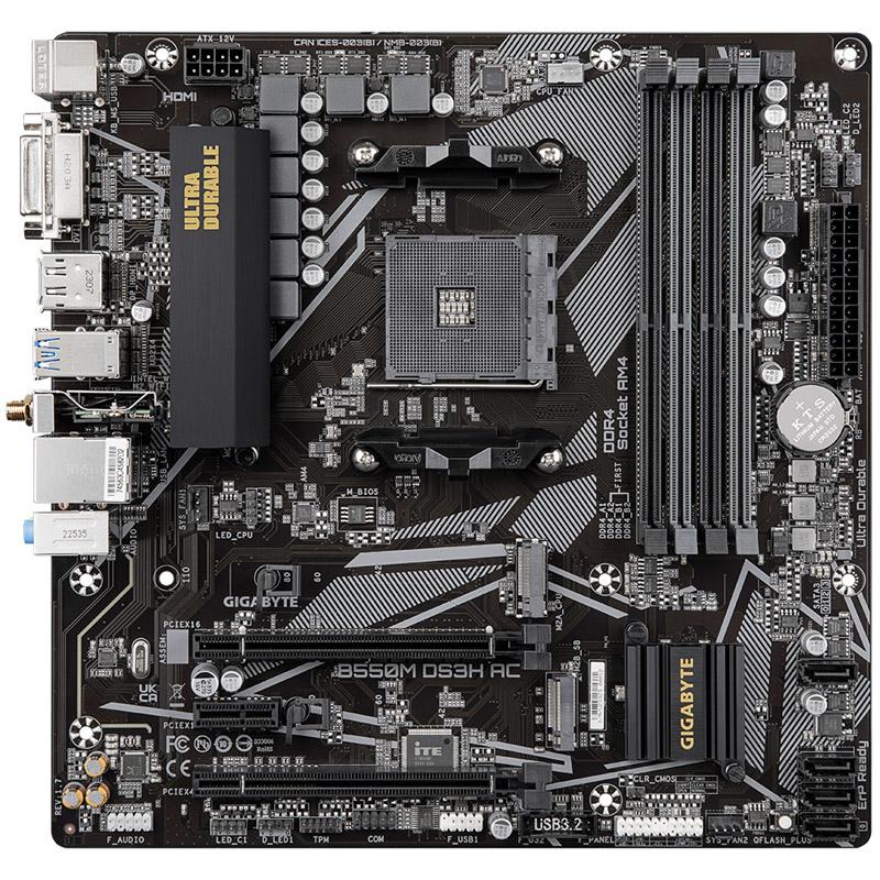 Gigabyte B550M DS3H AC AMD B550 Socket AM4 micro ATX
