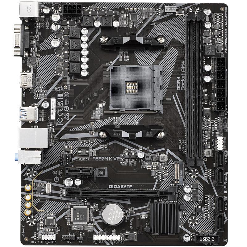 Gigabyte A520M K V2 scheda madre AMD A520 Socket AM4 micro ATX (Gigabyte A520M K V2 Ultra Durable AMD AM4 Socket Motherboard, M