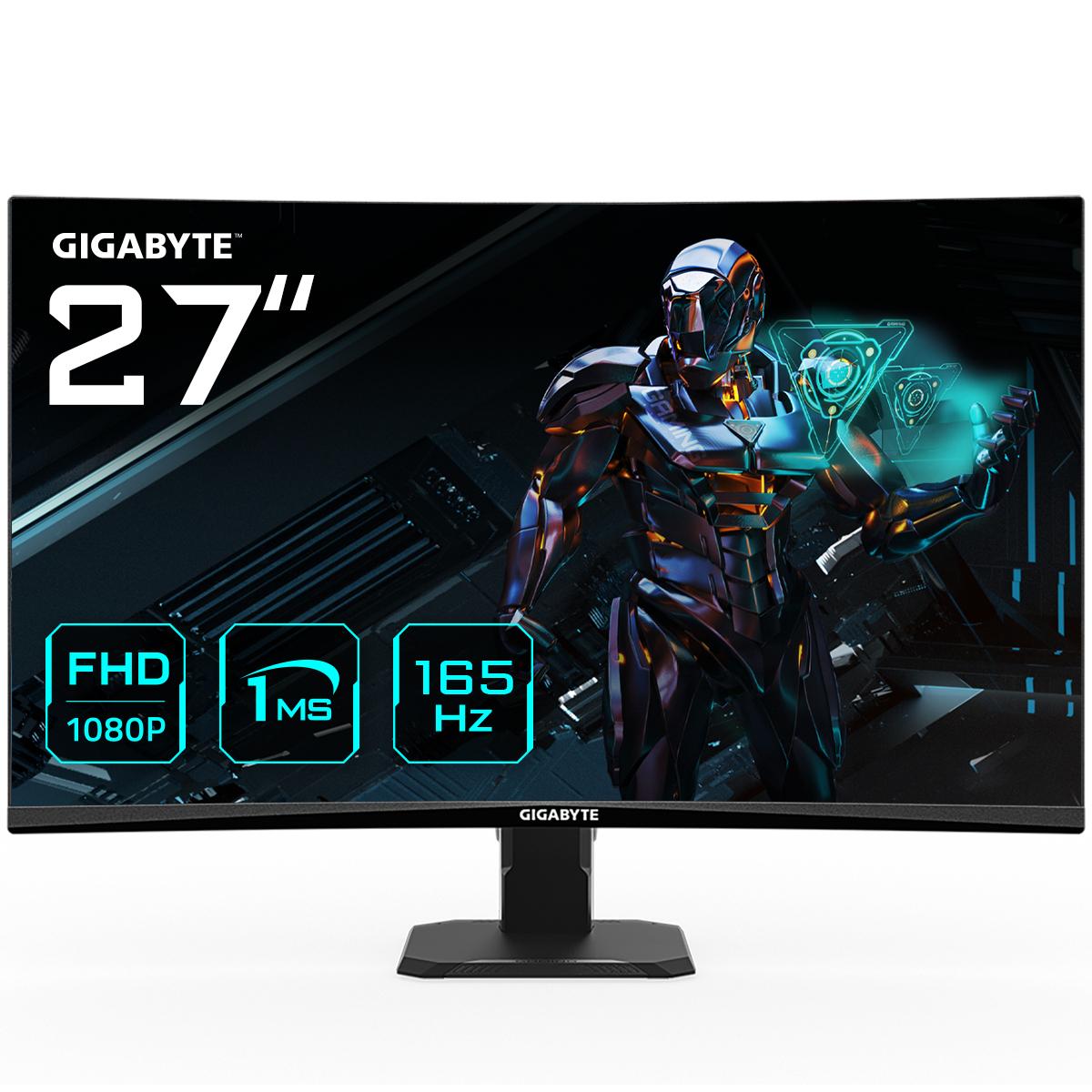 GIGABYTE GS27F Monitor gaming 27" FHD - 1920 x 1080 165Hz 1ms 300 cd/m FreeSync Premium HDR Ready HDMI 2.0 DisplayPort 1.4