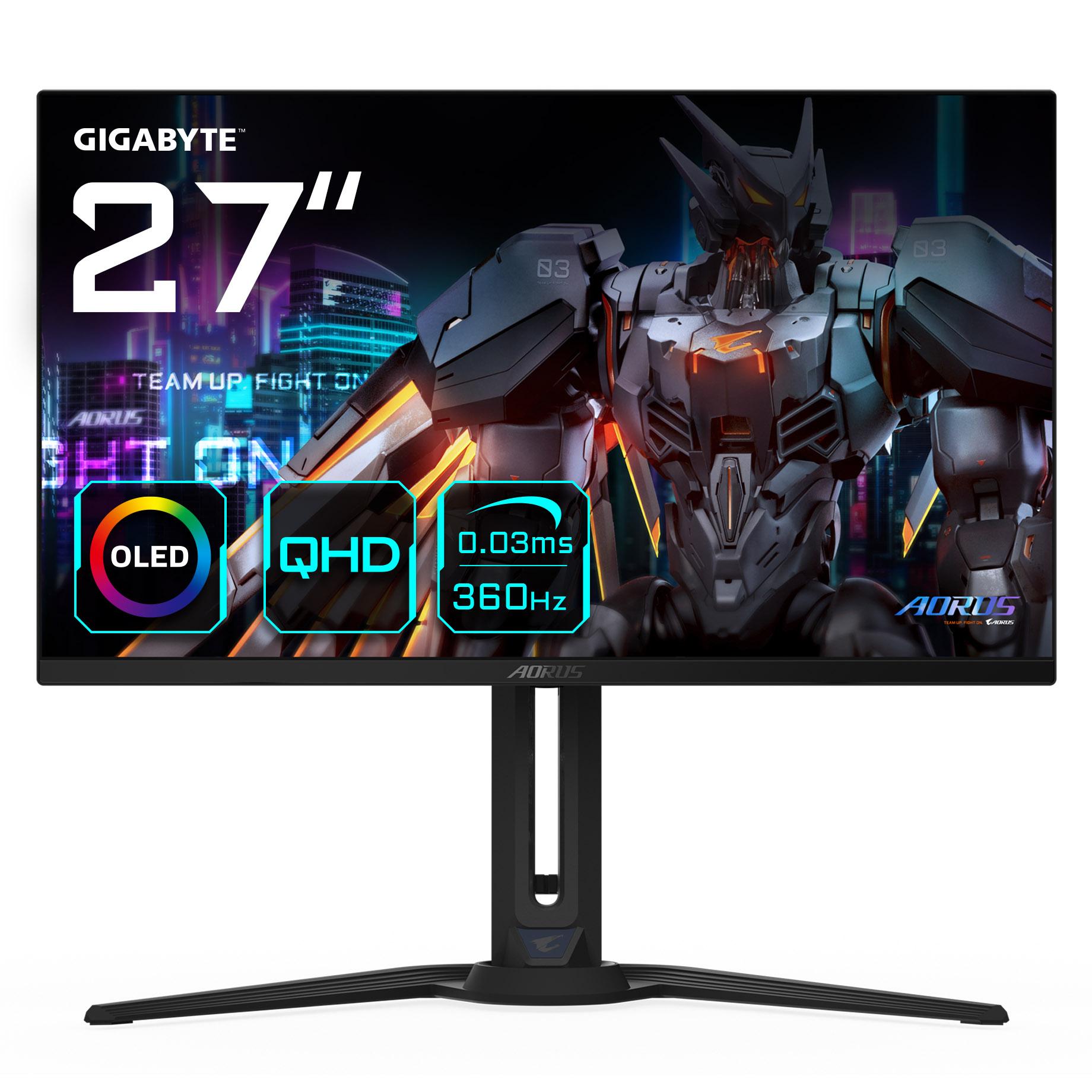 Gigabyte Monitor da gioco AORUS FO27Q3 OLED da 27 - 2560 x 1440 (QHD) 360Hz 003ms KVM 250 cd/m FreeSync Premium Pro DisplayHDR