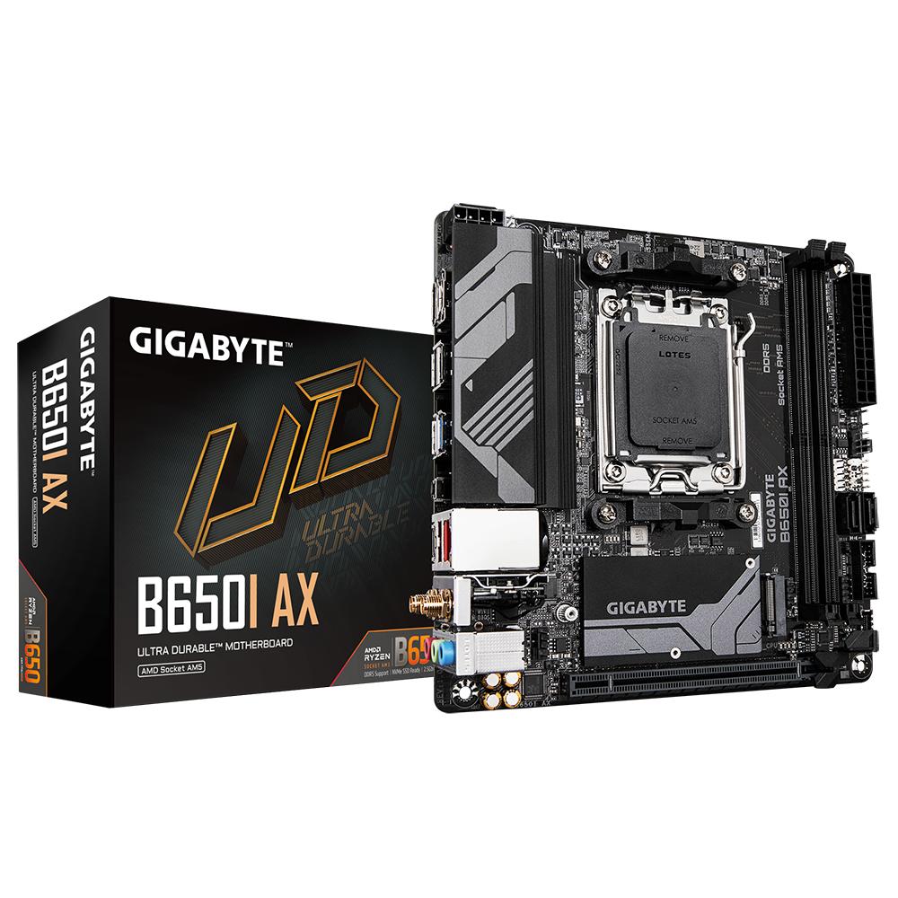 GIGABYTE B650I AX Scheda madre - AMD Ryzen serie 9000, VRM a 5+2+1 fasi, fino a 6400 MHz DDR5 [OC], 1xPCIe 4.0 M.2, LAN 2,5 GbE
