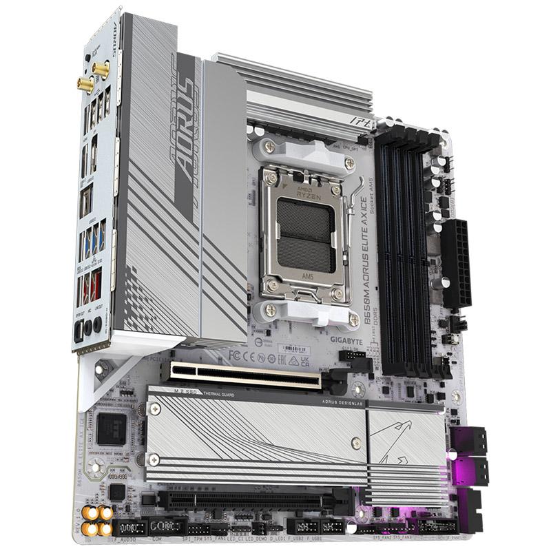 Gigabyte B650M AORUS ELITE AX ICE scheda madre AMD B650 Presa di corrente AM5 micro ATX (Gigabyte B650M AORUS ELITE AX ICE, AMD