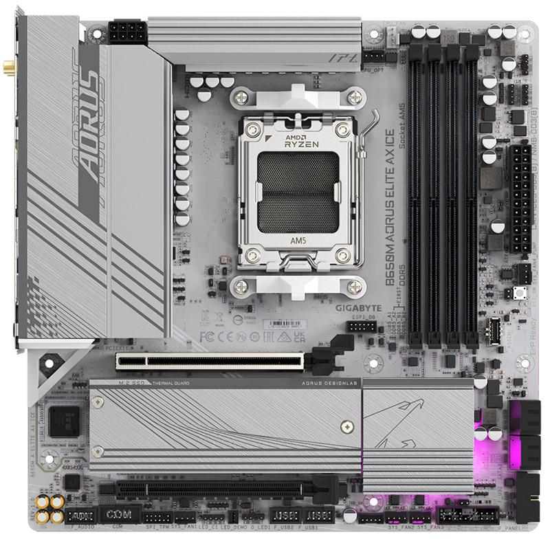 Gigabyte B650M AORUS ELITE AX ICE scheda madre AMD B650 Presa di corrente AM5 micro ATX (Gigabyte B650M AORUS ELITE AX ICE, AMD