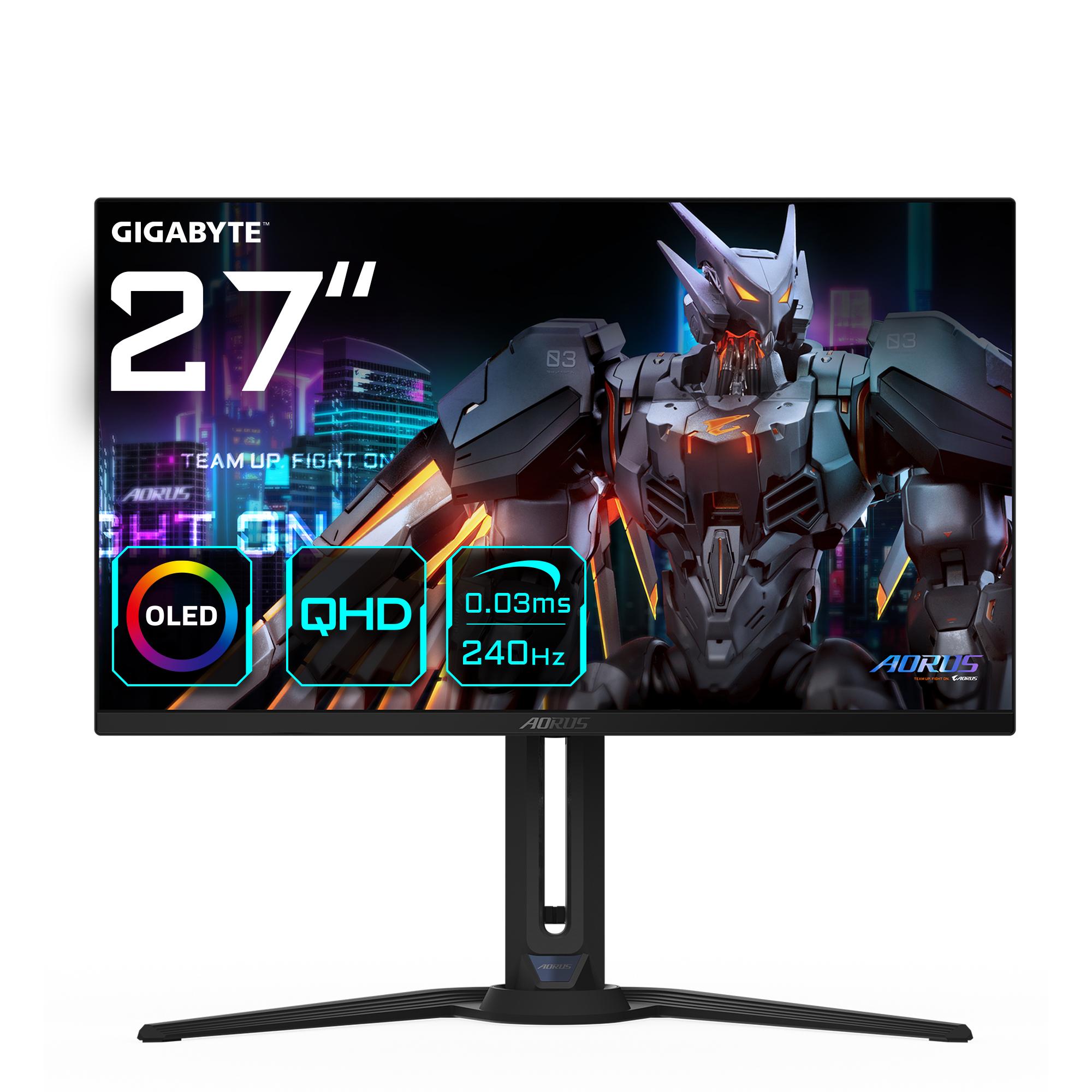 GIGABYTE AORUS Monitor da gioco FO27Q2 OLED QHD da 27 - 2560 x 1440 (QHD) 240Hz 003ms KVM 250 cd/m FreeSync Premium Pro Display