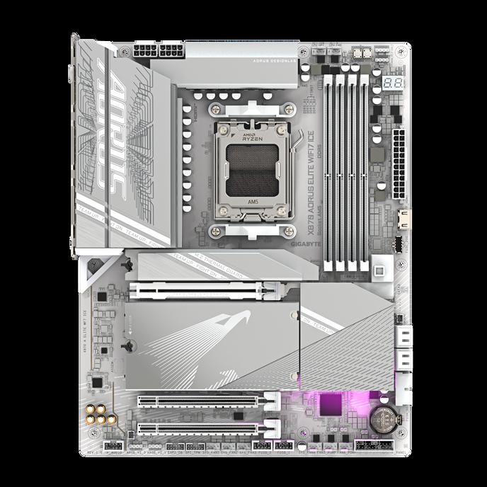 GIGABYTE X870 AORUS ELITE WIFI7 ICE Scheda Madre - Supporta CPU AMD Ryzen 9000 1622 fasi VRM digitale fino a 8200MHz DDR5 (OC)