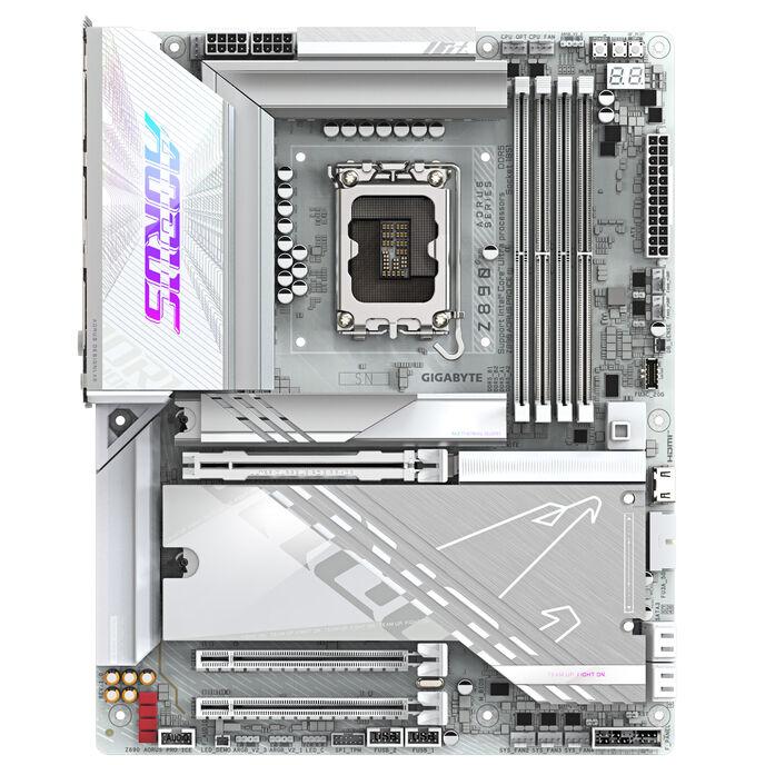 GIGABYTE Z890 AORUS PRO ICE Scheda Madre - Supporta CPU Intel Core Ultra (Serie 2) VRM a 1612 fasi fino a 9500MHz DDR5 (OC) 1xP