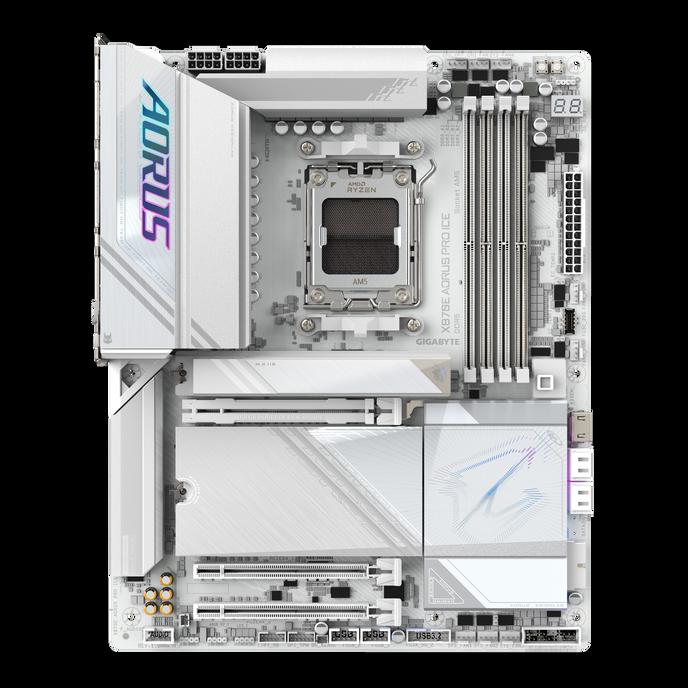 GIGABYTE X870E AORUS PRO ICE Scheda Madre - Supporta CPU AMD Ryzen 9000 1622 Fasi VRM Digitale fino a 8000MHz DDR5 (OC) 3xPCIe