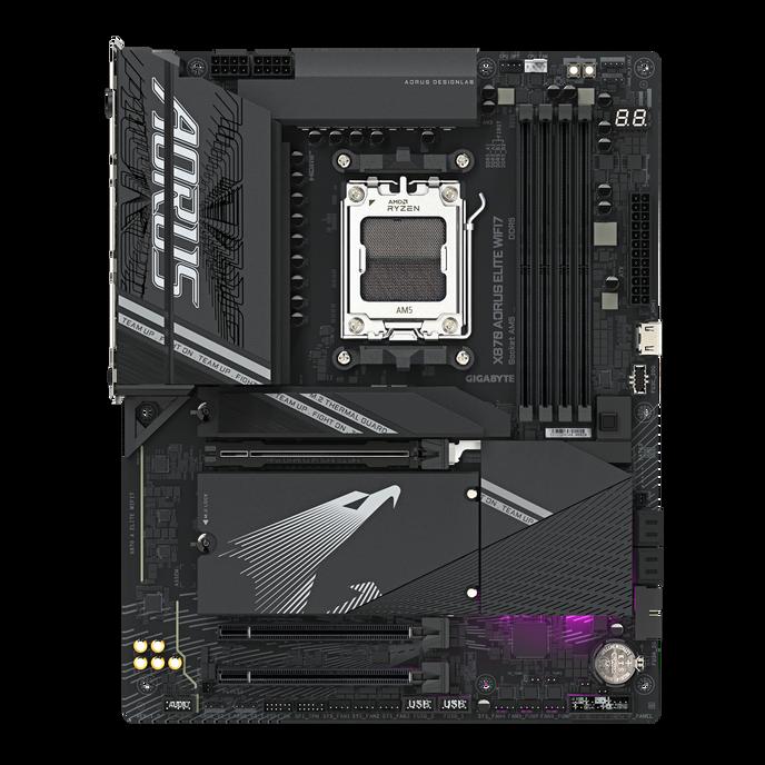GIGABYTE Scheda madre X870 A ELITE WIFI7 - Supporta CPU AMD Ryzen 9000 VRM a 1622 fasi fino a 8000MHz DDR5 (OC) 4xPCIe 5.0 4xM