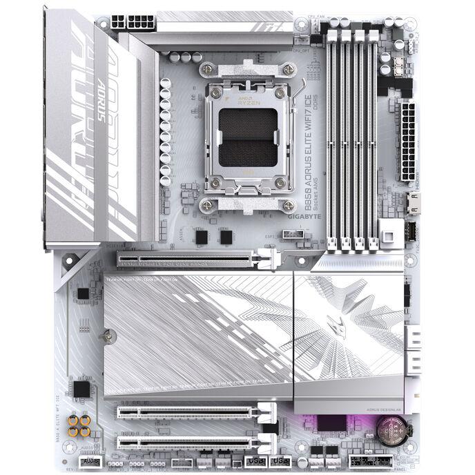 GIGABYTE B850 AORUS ELITE WIFI7 ICE Scheda Madre - CPU AMD Ryzen Serie 9000 VRM digitale 1221 fasi fino a 8200MHz DDR5 (OC) 1xP