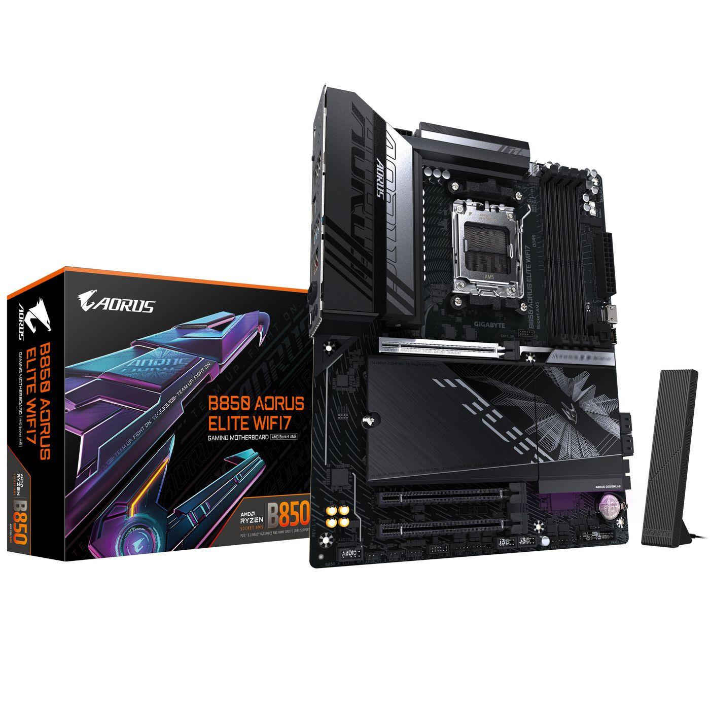 GIGABYTE B850 AORUS ELITE WIFI7 Scheda Madre - CPU AMD Ryzen Serie 9000 VRM digitale 1422 fasi fino a 8200MHz DDR5 (OC) 1xPCIe