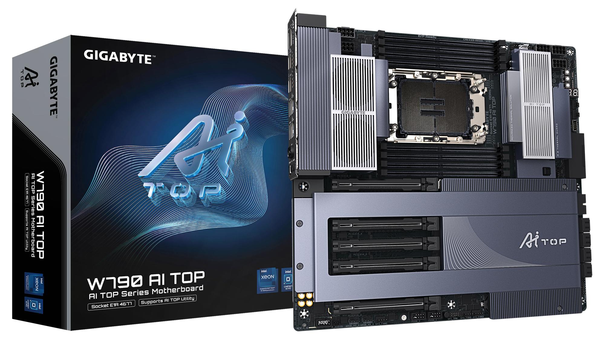 GIGABYTE W790 AI TOP Scheda madre - CPU Intel Xeon VRM a 1622 fasi fino a 5600 MHz DDR5 (OC) 4xPCIe 5.0 2xPCIe 4.0 M.2 Wi-Fi 7