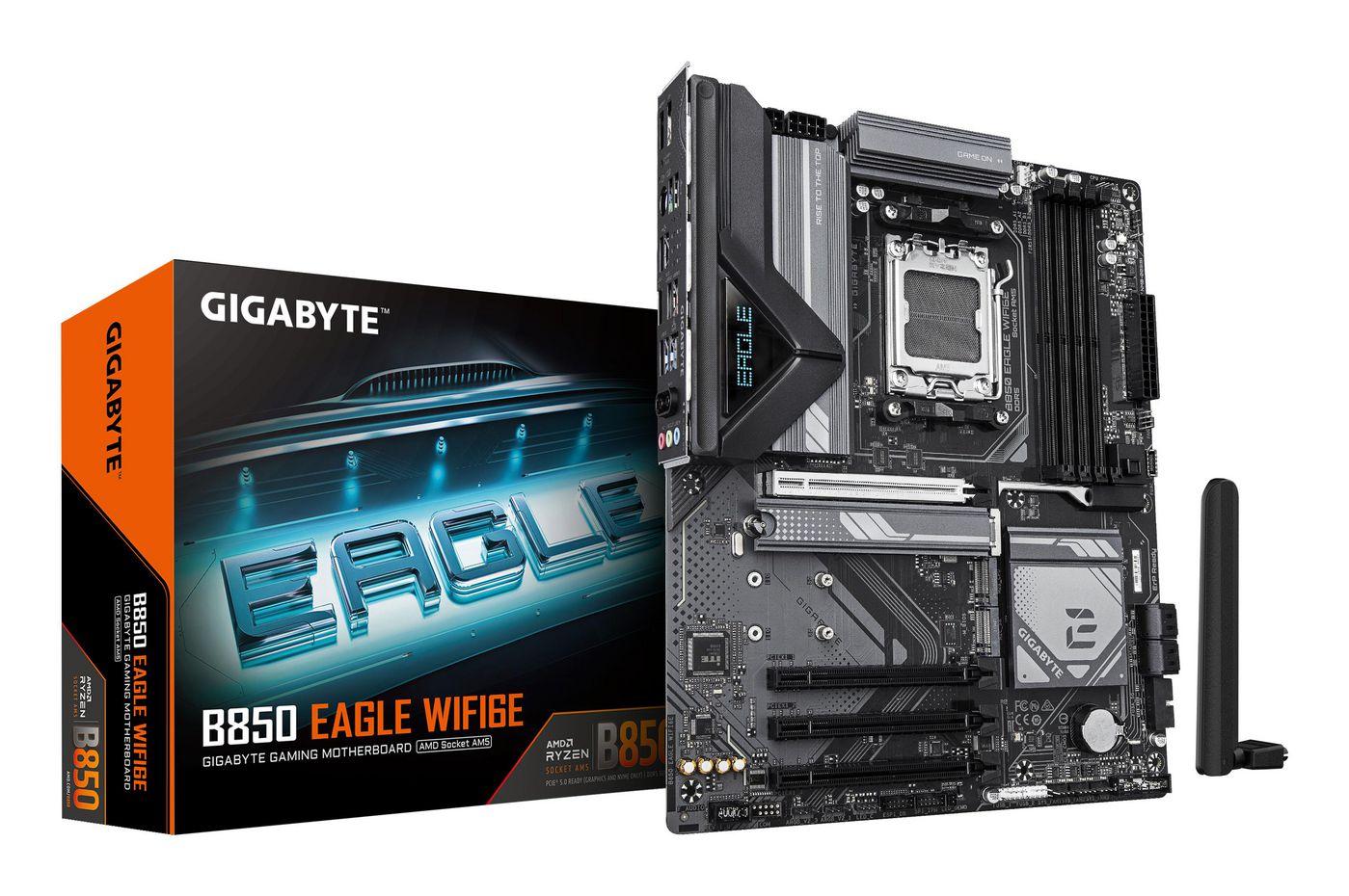GIGABYTE B850 EAGLE WIFI6E Scheda Madre - CPU AMD Ryzen Serie 9000 VRM digitale 822 fasi fino a 8200MHz DDR5 (OC) 1xPCIe 5.0 2