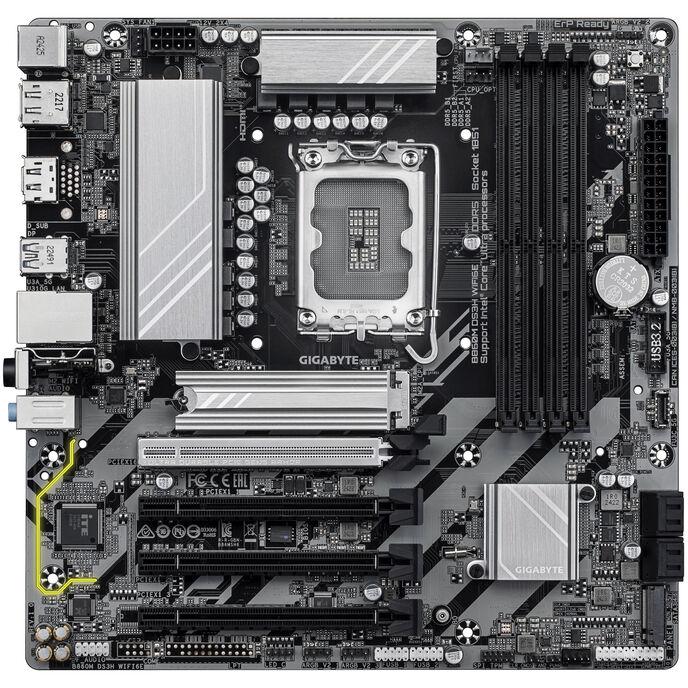 GIGABYTE B860M DS3H WIFI6E Scheda madre - CPU Intel Core Ultra VRM a 5121 fasi fino a 9066MHz DDR5 1xPCIe 5.0 1xPCIe 4.0 M.2 L