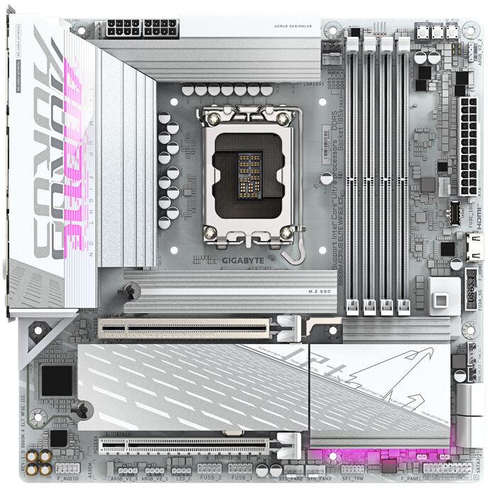 GIGABYTE B860M AORUS ELITE WF6E ICE Scheda madre - CPU Intel Core Ultra VRM a 12121 fasi fino a 9200MHz DDR5 1xPCIe 5.0 2xPCIe