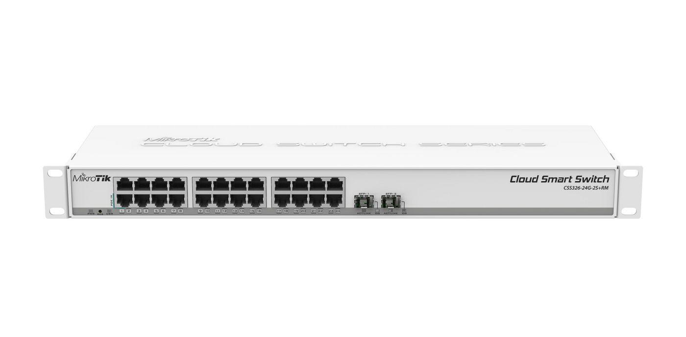 MikroTik CSS326-24G-2S+RM | Switch | 24x RJ45 1000Mb/s, 2x SFP+