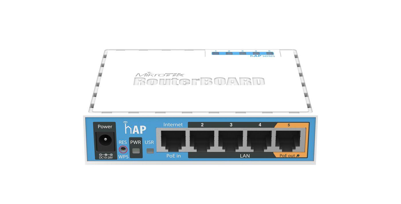 MikroTik hAP | WiFi Router | RB951Ui-2nD, 2,4GHz, 5x RJ45 100Mb/s