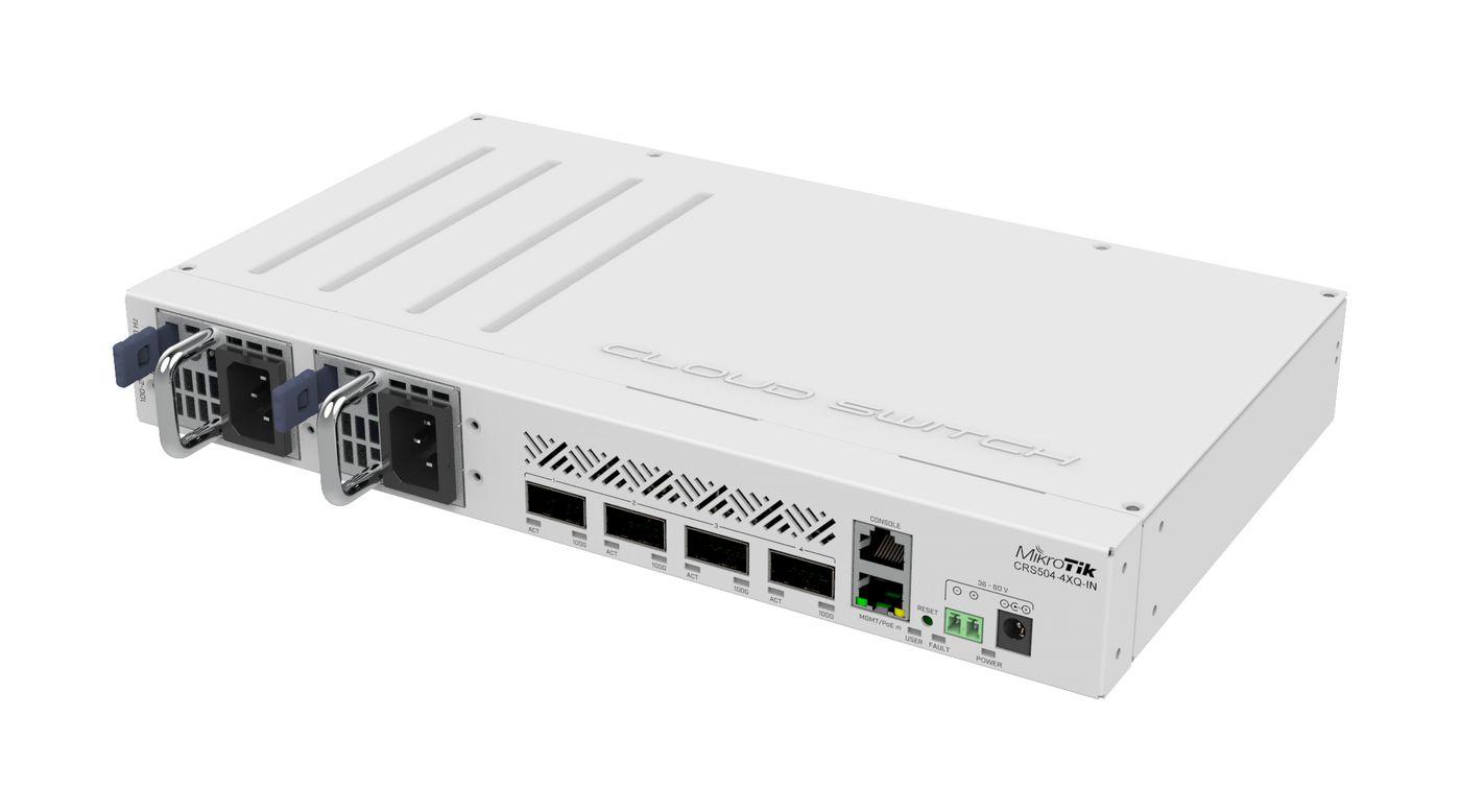 MikroTik CRS504-4XQ-IN Switch Cloud Router Switch 4x 100G QSFP28 1x RJ45 100Mb/s