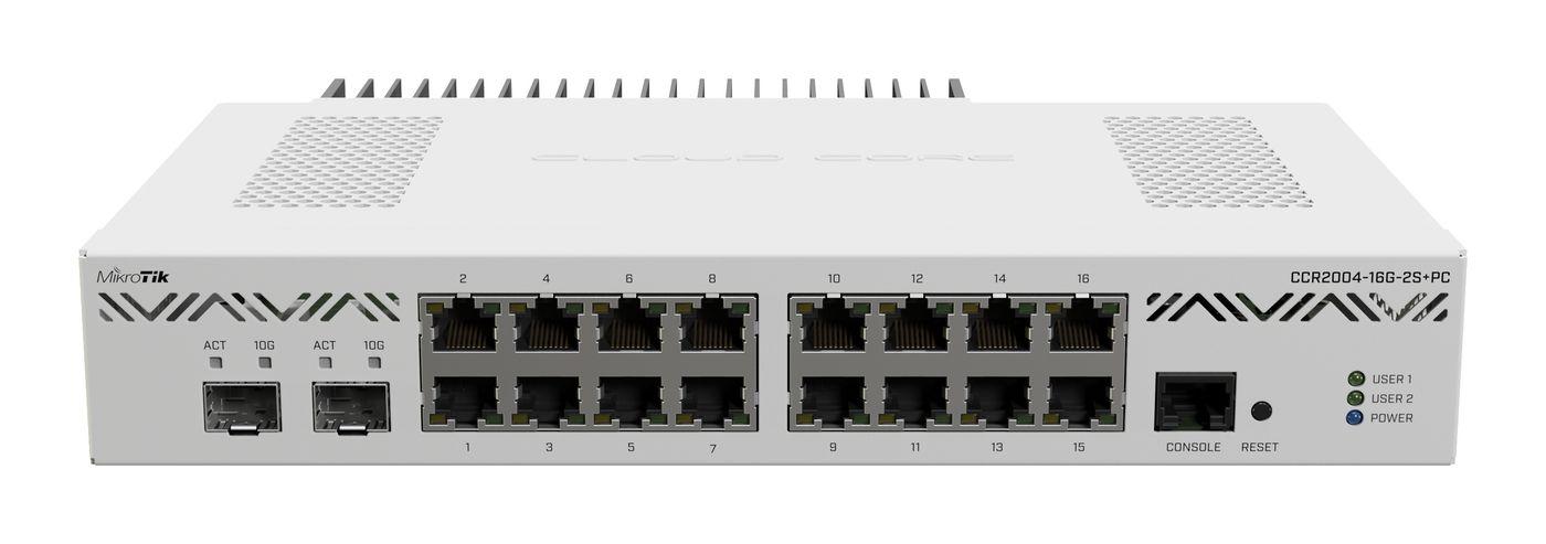 MikroTik CCR2004-16G-2S+PC | Router | 16x RJ45 1000Mb/s, 2x SFP+