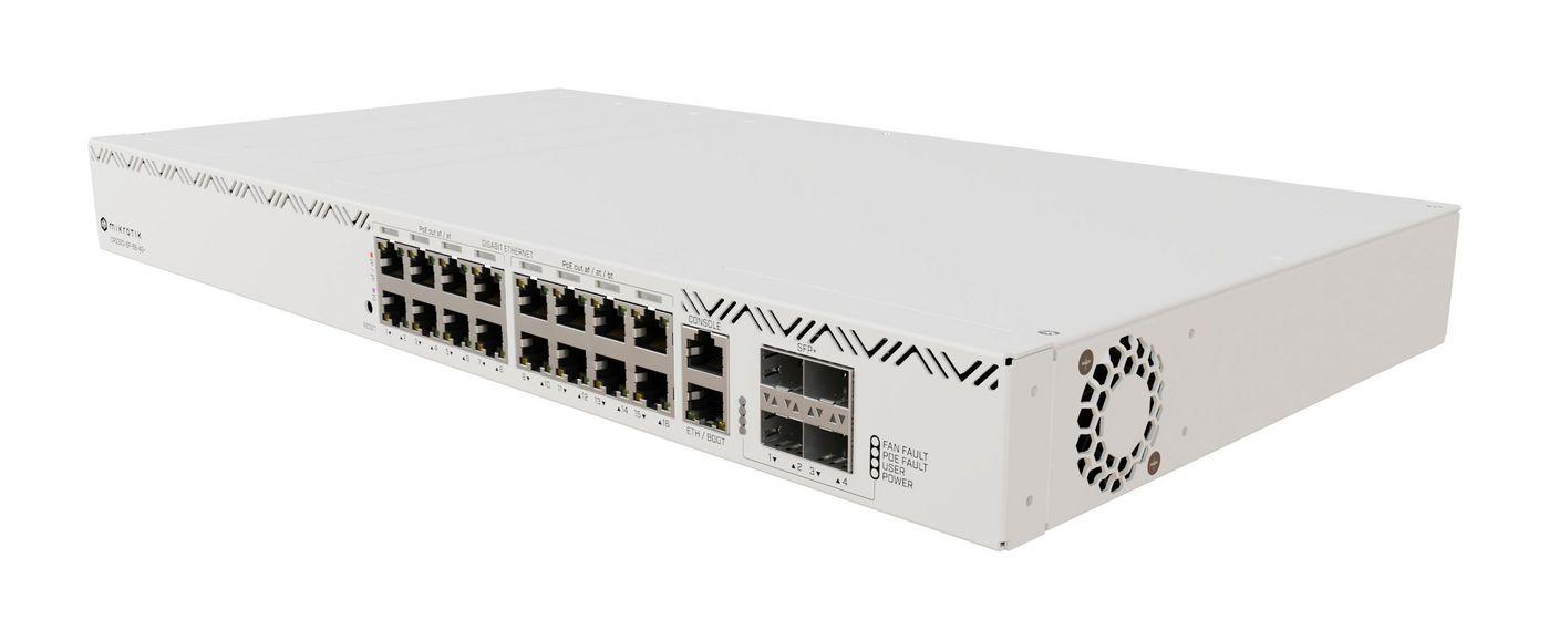 MikroTik, CRS320-8P-8B-4S+RM, Cloud Router Switch 320-8P-8B-4S+RM with dual-core 800 MHz CPU, 256 MB RAM, 98DX226S switch chip,