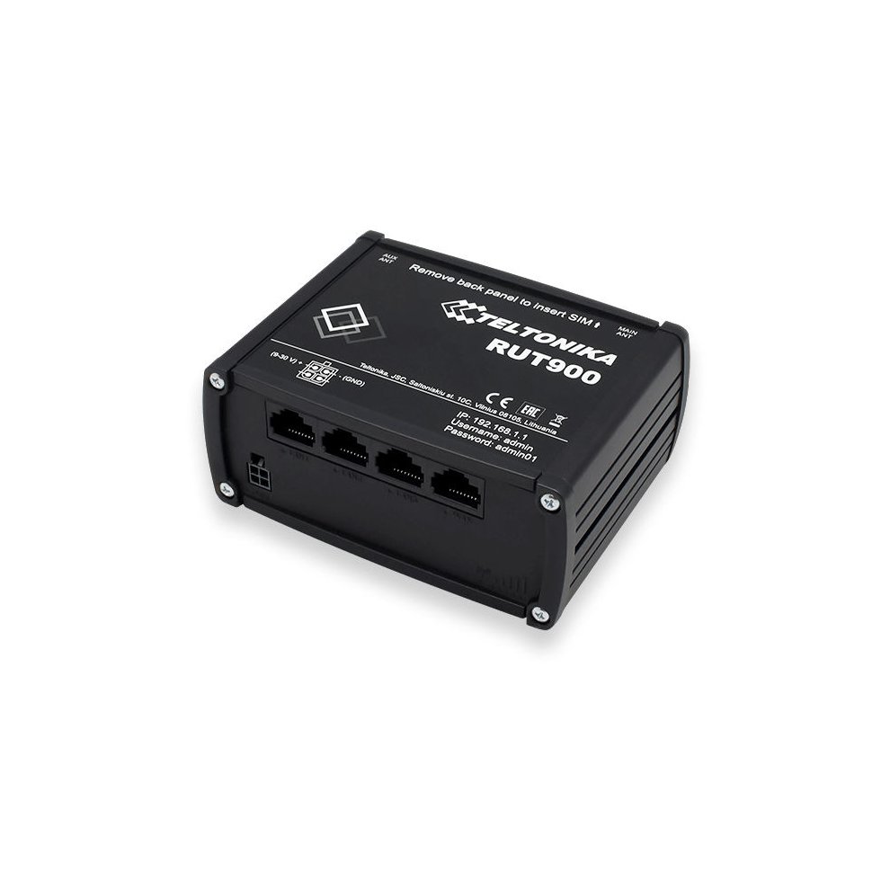RUT900, 802.11g, Banda singola (2.4GHz), Porta Ethernet integrata, 3G, Nero, Router da tavolo
