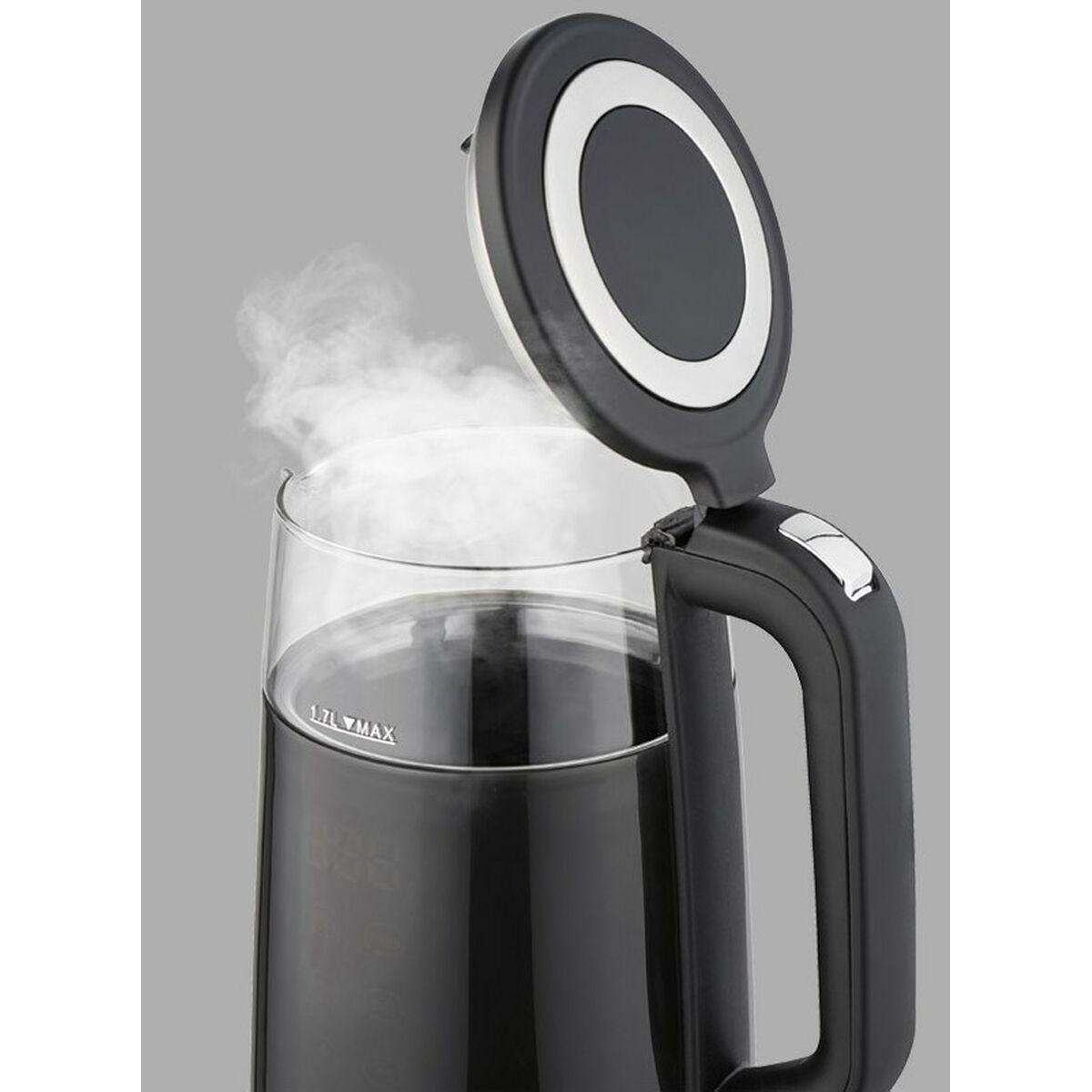 Bollitore Feel Maestro MR-049 Nero Trasparente Cristallo Vetro Borosilicato 2200 W 1,7 L