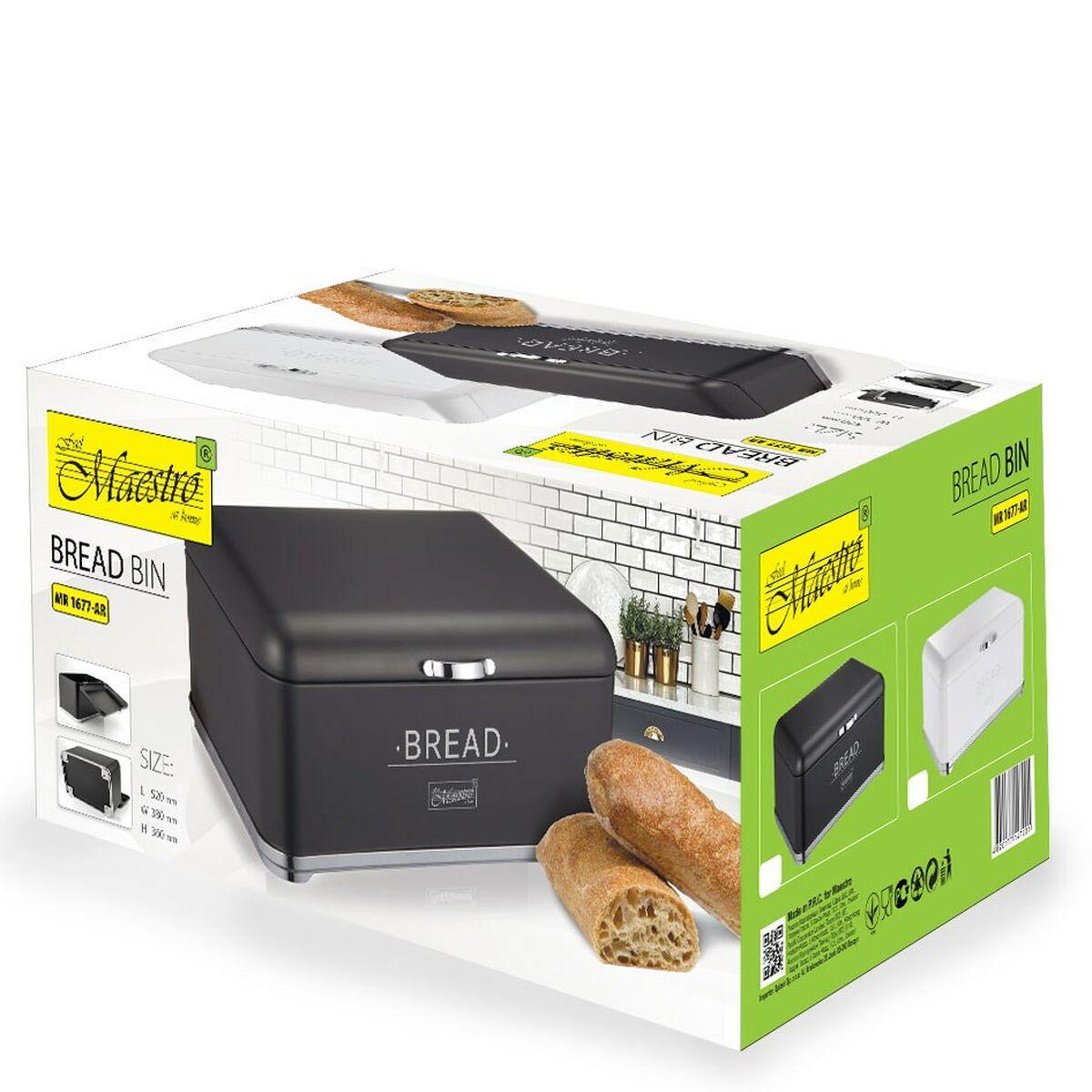 Portapane Feel Maestro MR-1677-AR Bianco/Nero Acciaio inossidabile 34.5 x 16.5 x 25 cm
