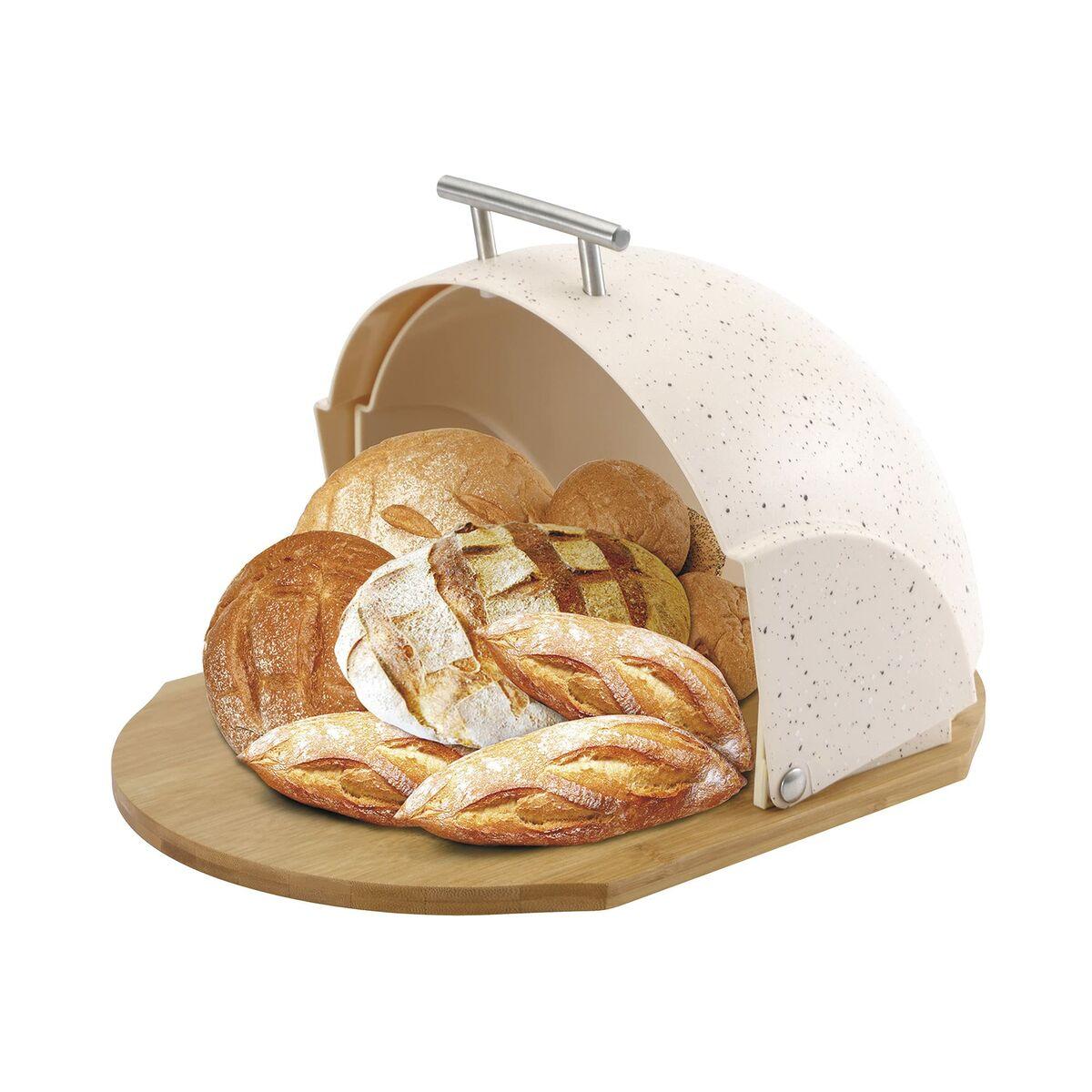 Portapane Feel Maestro MR-1678 Beige Argentato Legno Plastica 1 Pezzi 27.5 x 21 x 37.5 cm
