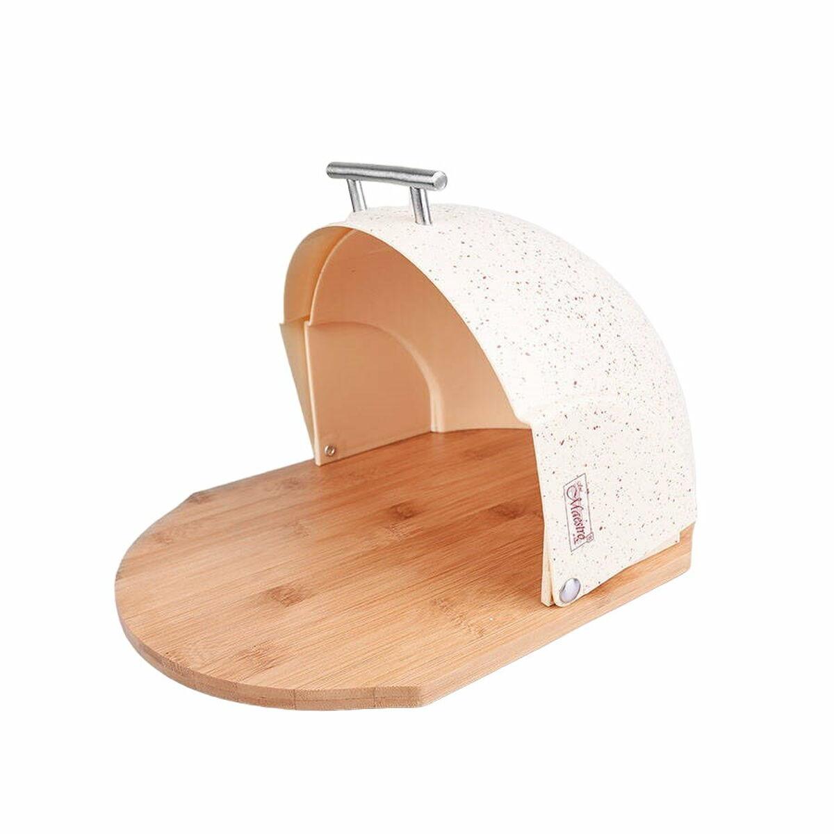 Portapane Feel Maestro MR-1678 Beige Argentato Legno Plastica 1 Pezzi 27.5 x 21 x 37.5 cm
