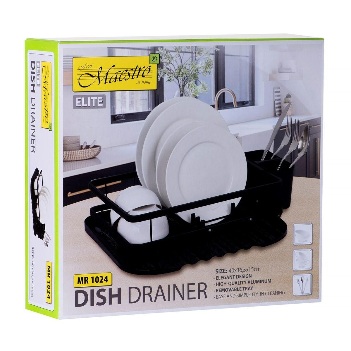 Scolapiatti da Lavandino Feel Maestro MR-1024 36,5 x 40 x 15 cm Nero
