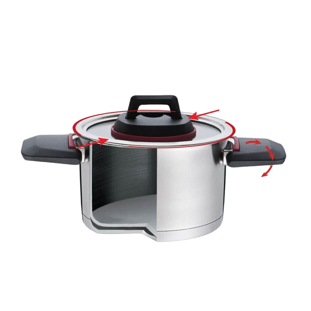 Pentola con Coperchio Feel Maestro MR-3530-18 Nero Rosso Acciaio Acciaio inossidabile Plastica ÃƒËœ 18 cm 2,3 L