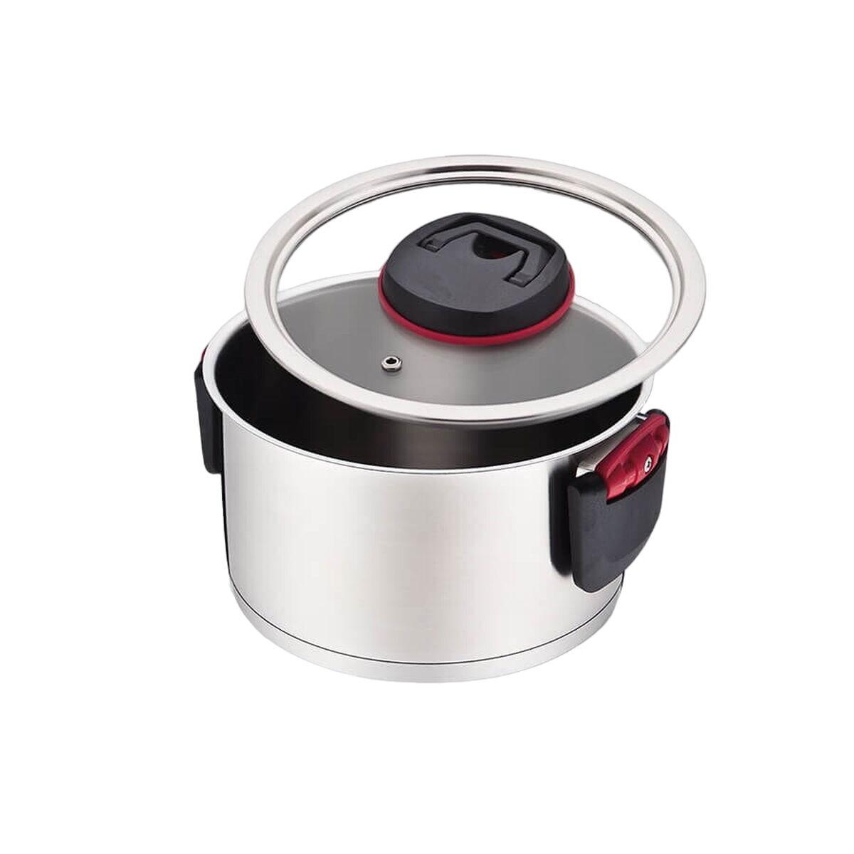 Pentola con Coperchio Feel Maestro MR-3530-24 Nero Rosso Acciaio Acciaio inossidabile Plastica ÃƒËœ 24 cm 5,5 L