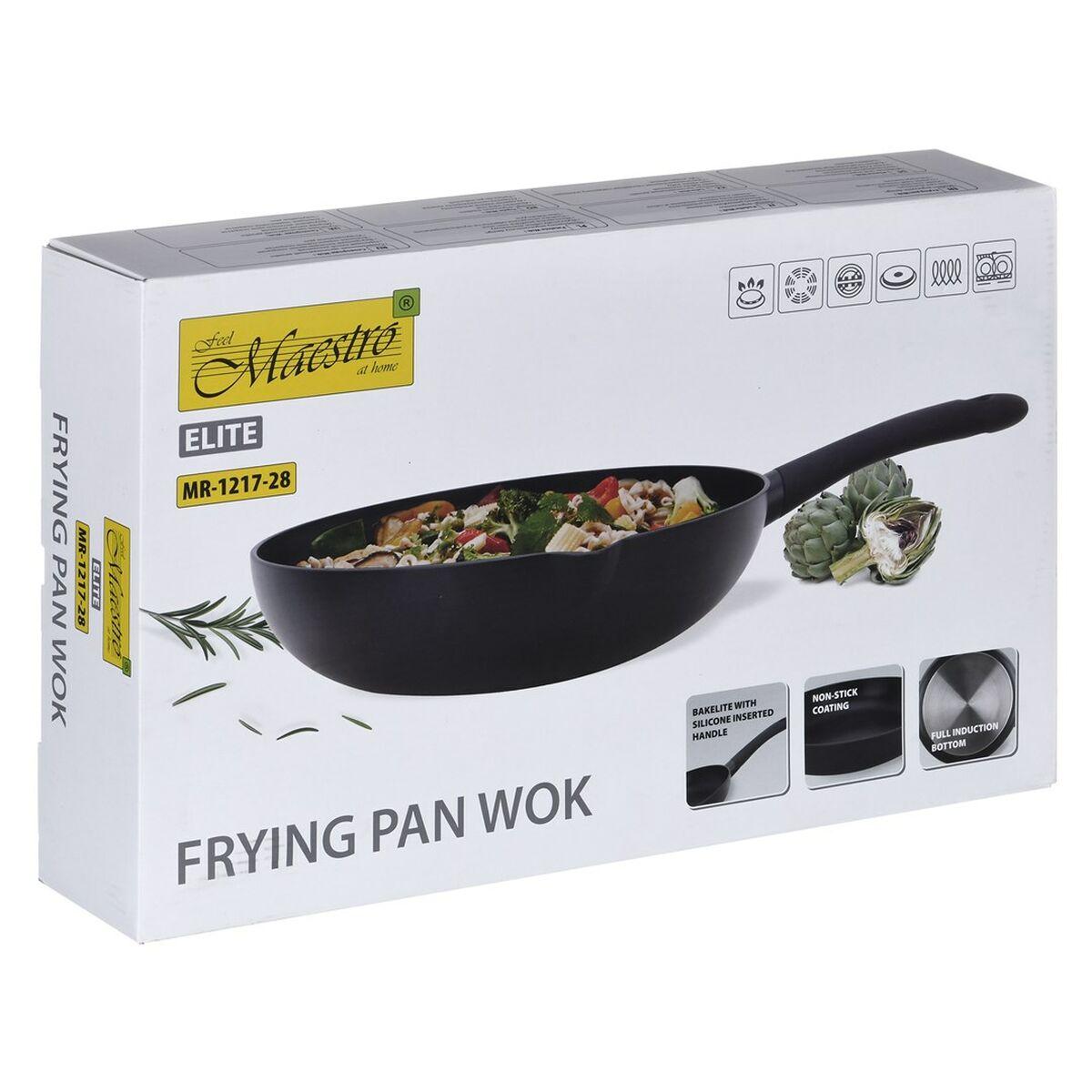 Padella Wok Feel Maestro MR-1217-28 Nero Alluminio ÃƒËœ 28 cm