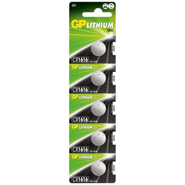 LITHIUM BUTTON CELL CR1616 - R1616-C5 Single-use battery - CR1616 Lithium-Manganese Dioxide LiMnO2 3 V 5 pcs 55 mAh - Warranty