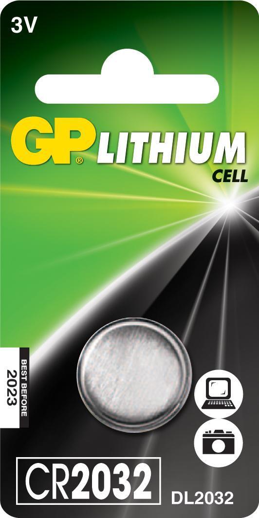 GP Batteries 2184 batteria per uso domestico Batteria monouso CR2032 Litio (LITHIUM BUTTON CELL CR2032 - Blister with 1 battery