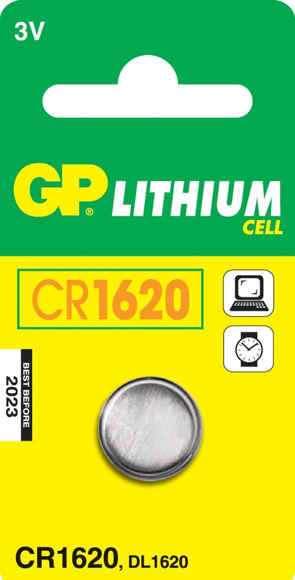 Pila a bottone al litio GP CR1620 3V blister da 1
