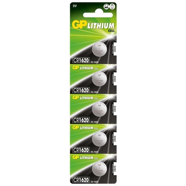 LITHIUM BUTTON CELL CR1620 - Lithium CR1620 Single-use - battery CR1620 Lithium-Manganese Dioxide LiMnO2 3 V 5 pcs Silver - War
