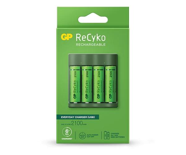 GP RECYKO B421 EVEYDAY USB 4 spazi 4 batterie ricaricabili 2100 mAh AA