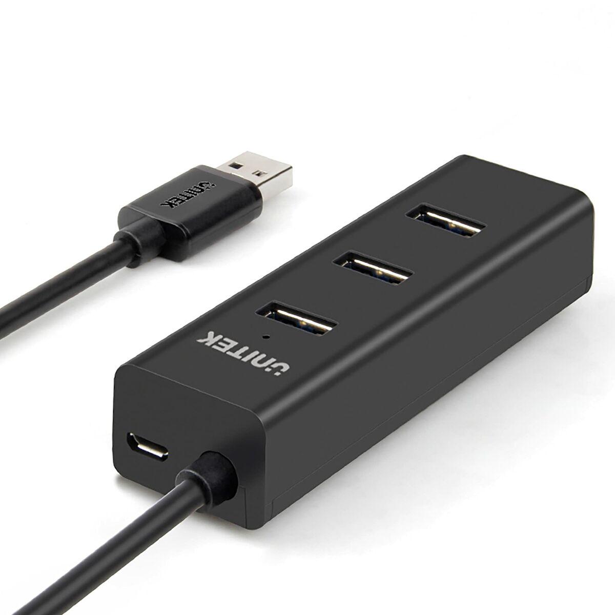 Hub USB 4 Porte Unitek Y-3089 Nero