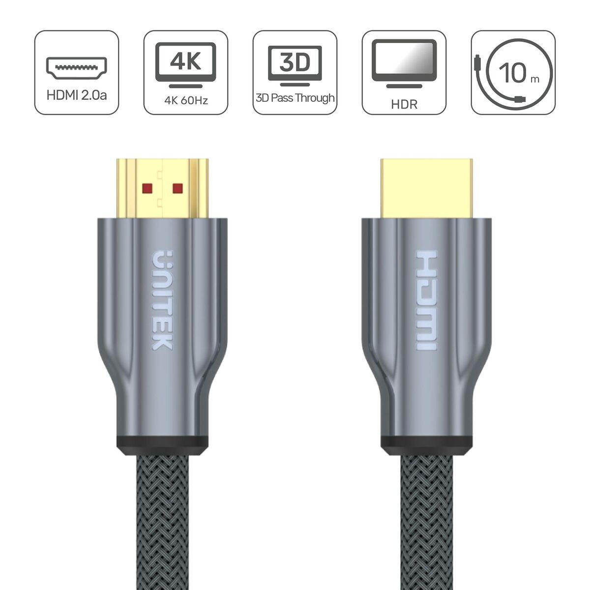 Cavo Hdmi Unitek Y-C142rgy Argentato 10 m