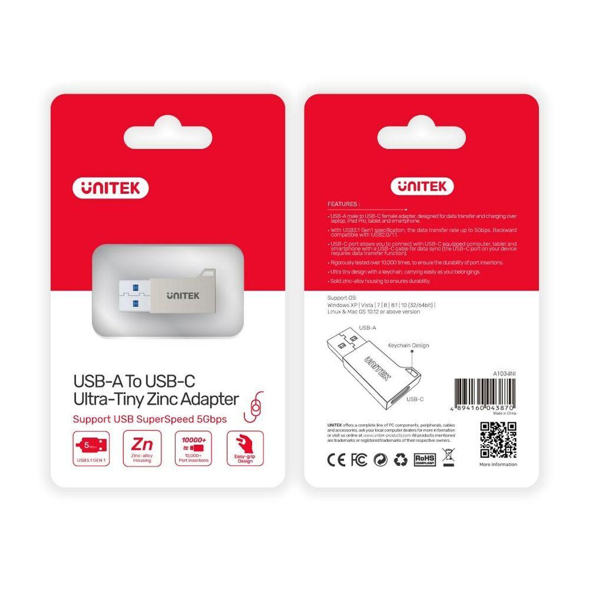 Adattatore da USB a USB-C Unitek A1034NI