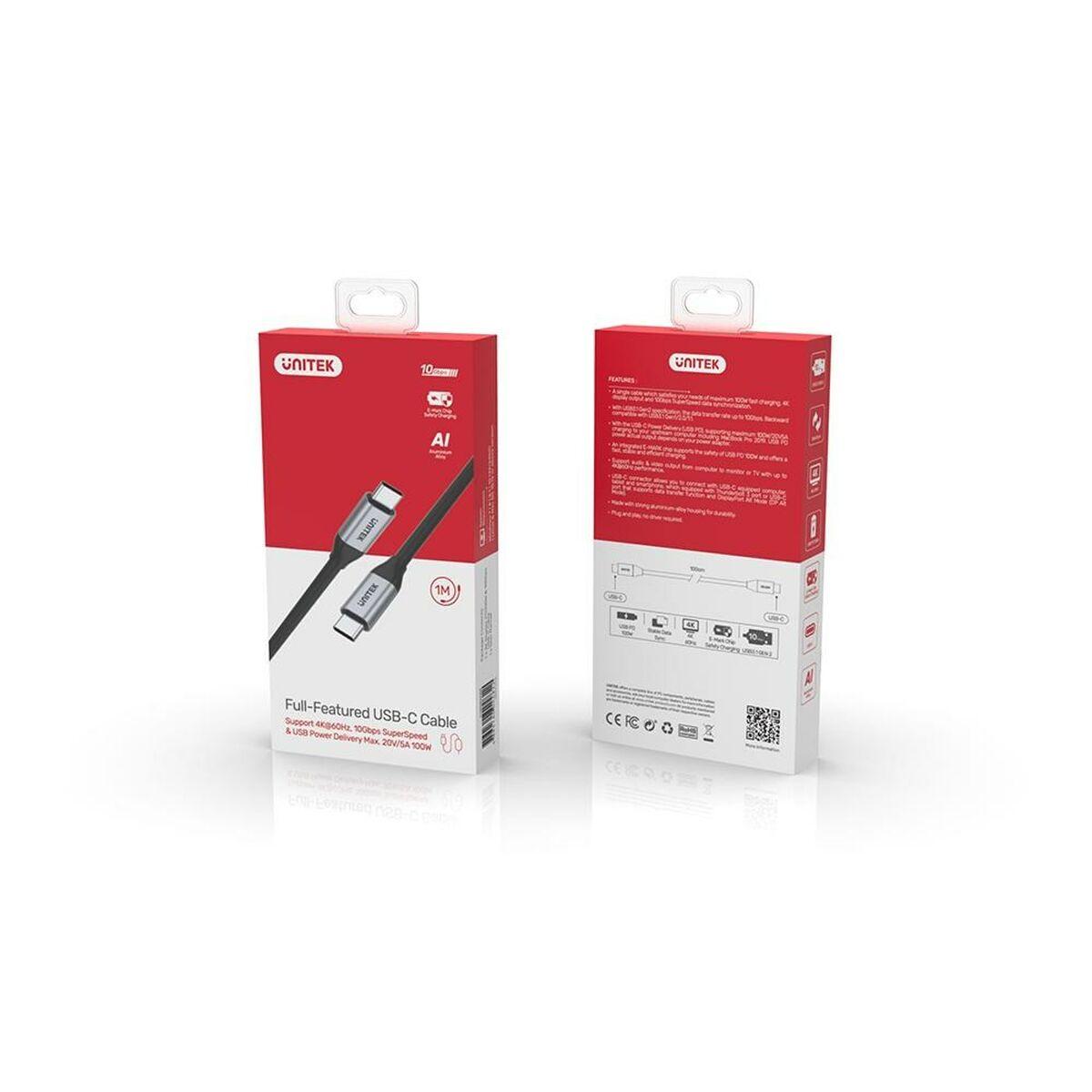 Cavo USB C Unitek C14082ABK Nero 1 m