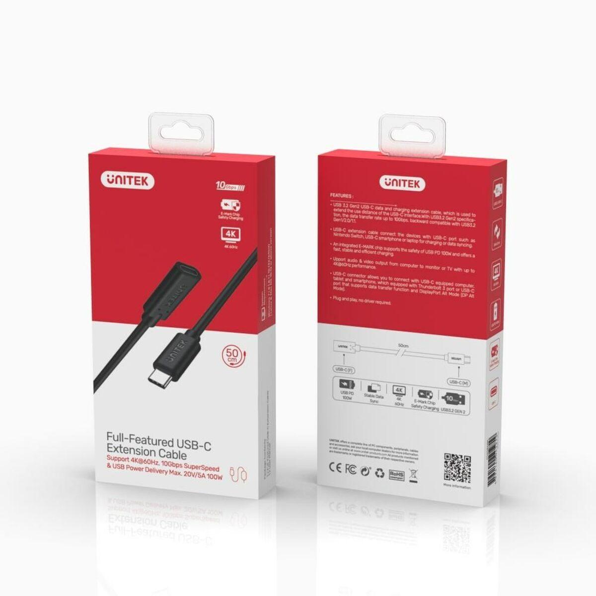 Cavo USB C Unitek C14086BK Nero 50 cm