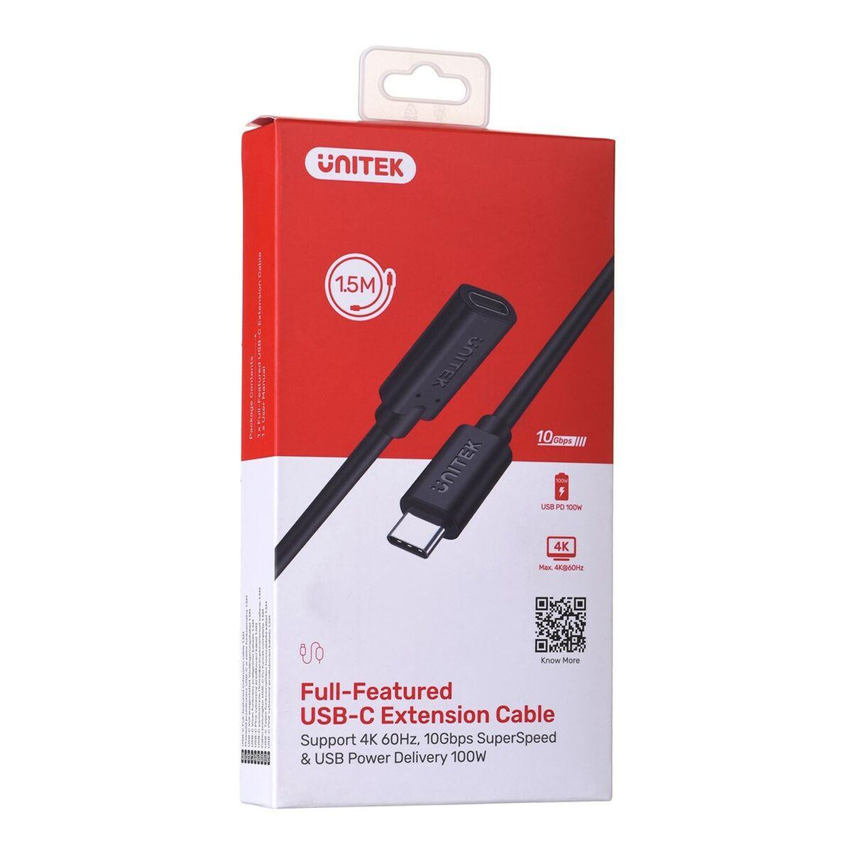 Cavo USB C Unitek C14086BK-1.5M 1,5 m Nero
