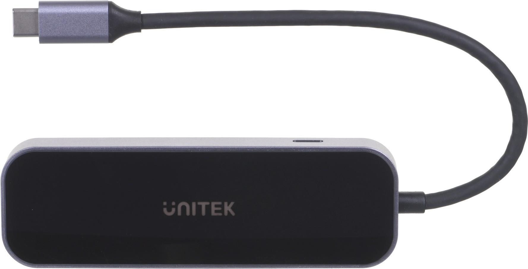 Unitek Hub USB-C 31, RJ-45,3xusb-A, HDMI, 4K, PD100W